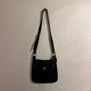 Black leather Coach crossbody purse
